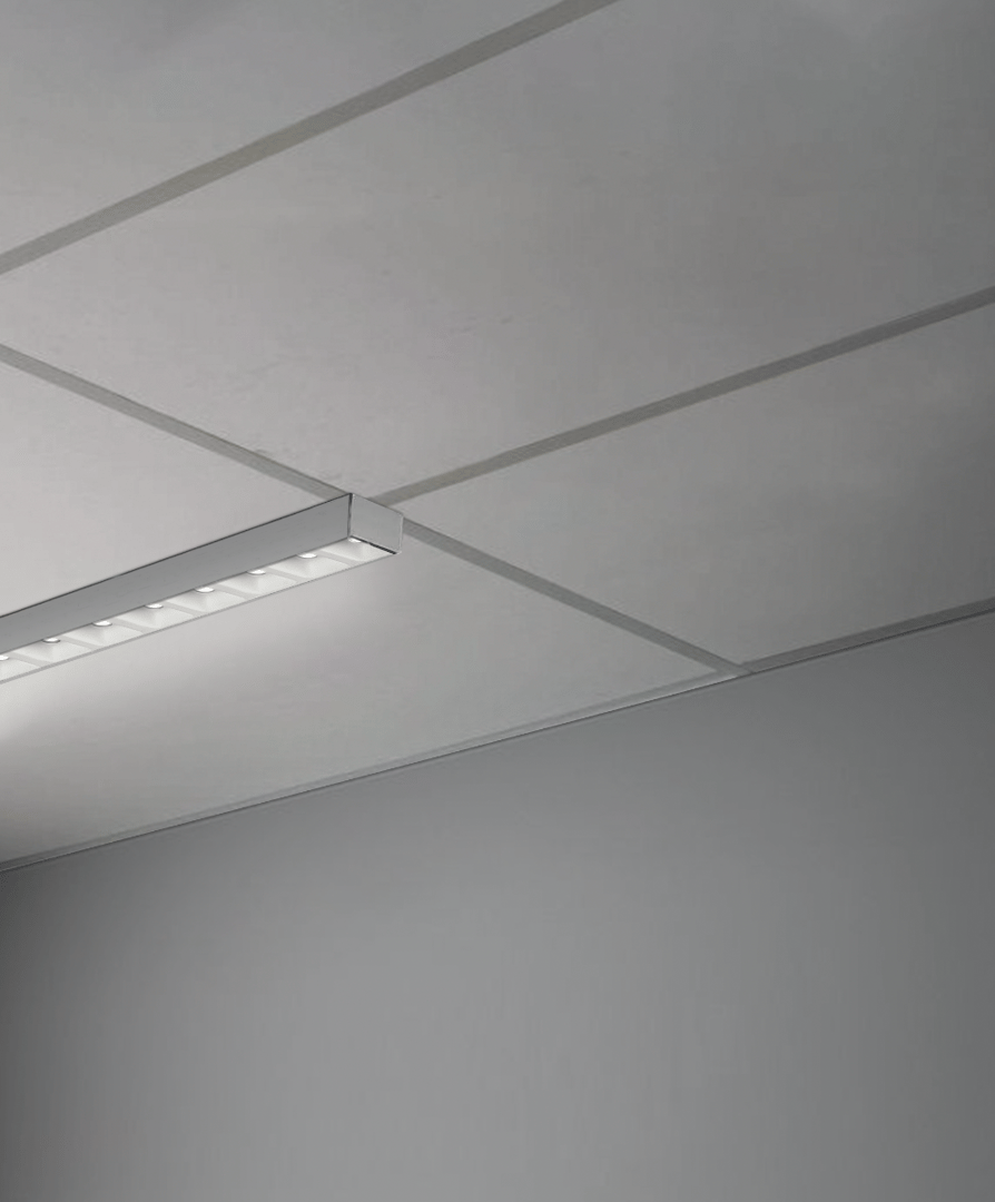 1-Inch Low-Profile Louver Lens Linear LED T-Bar Grid Ceiling Light