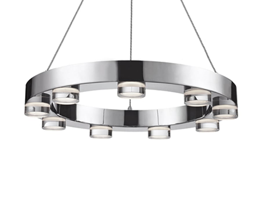 Kuzco 401441CH-LED Chrome Ring Nine Lamp LED Pendant