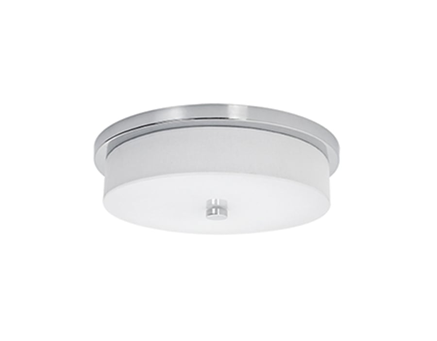 Kuzco 501104-LED Round 11-3/4 Inch Flush Mount Ceiling Fixture with White Linen Shade 