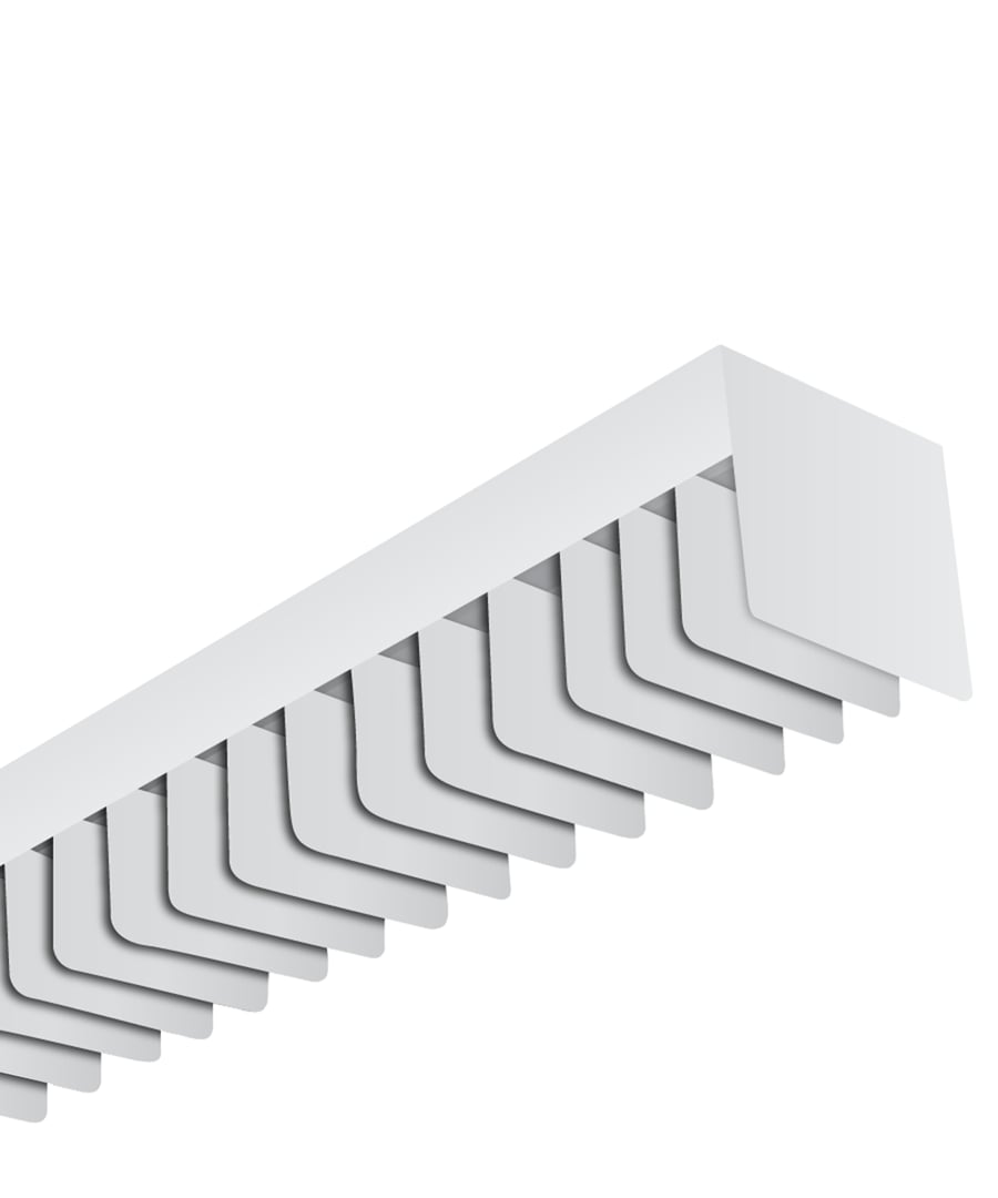 Alcon 6022-S-8 Fluorescent 8-Foot Surface-Mount Louver Luminaire