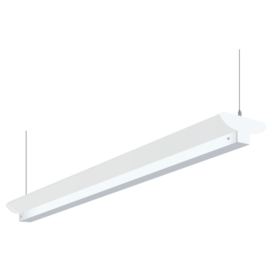 H.E. Williams 79B-8 Industrial Indirect Fluorescent Suspended Light Fixture - 8 FT