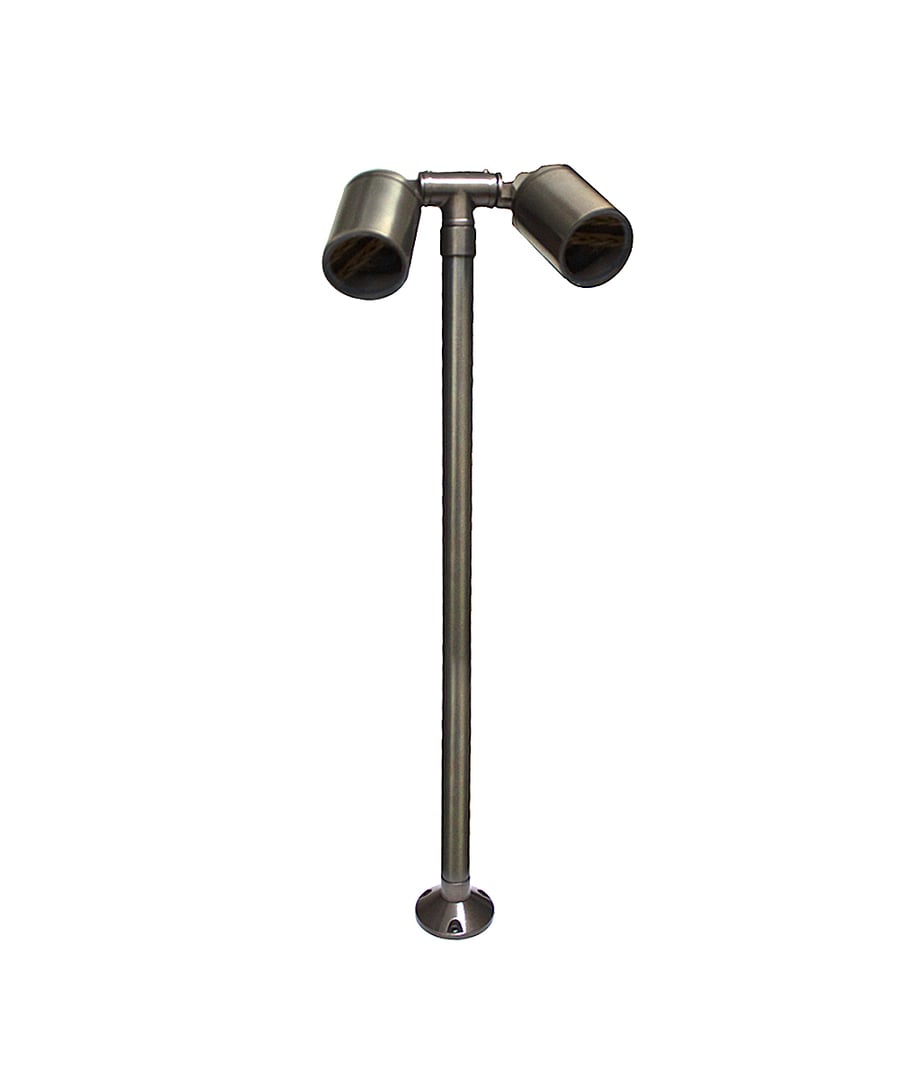 Brass Front-Facing Twin Landscape LED Path Light