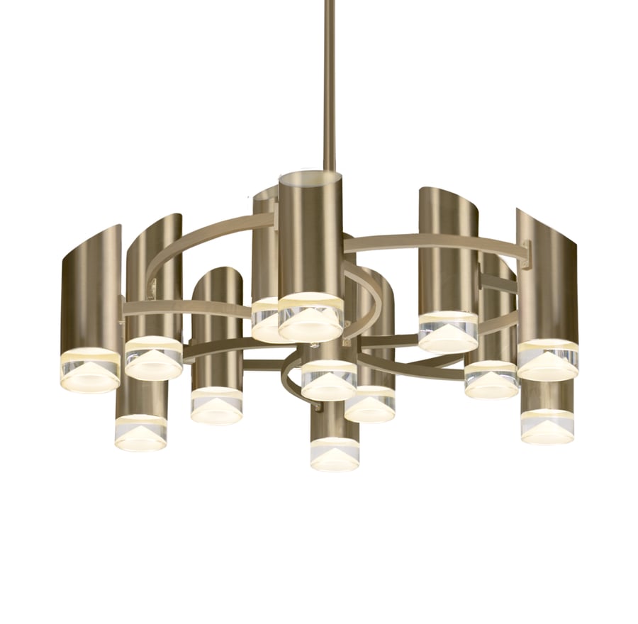 Berlin  Vintage Brass Chandelier by Kuzco