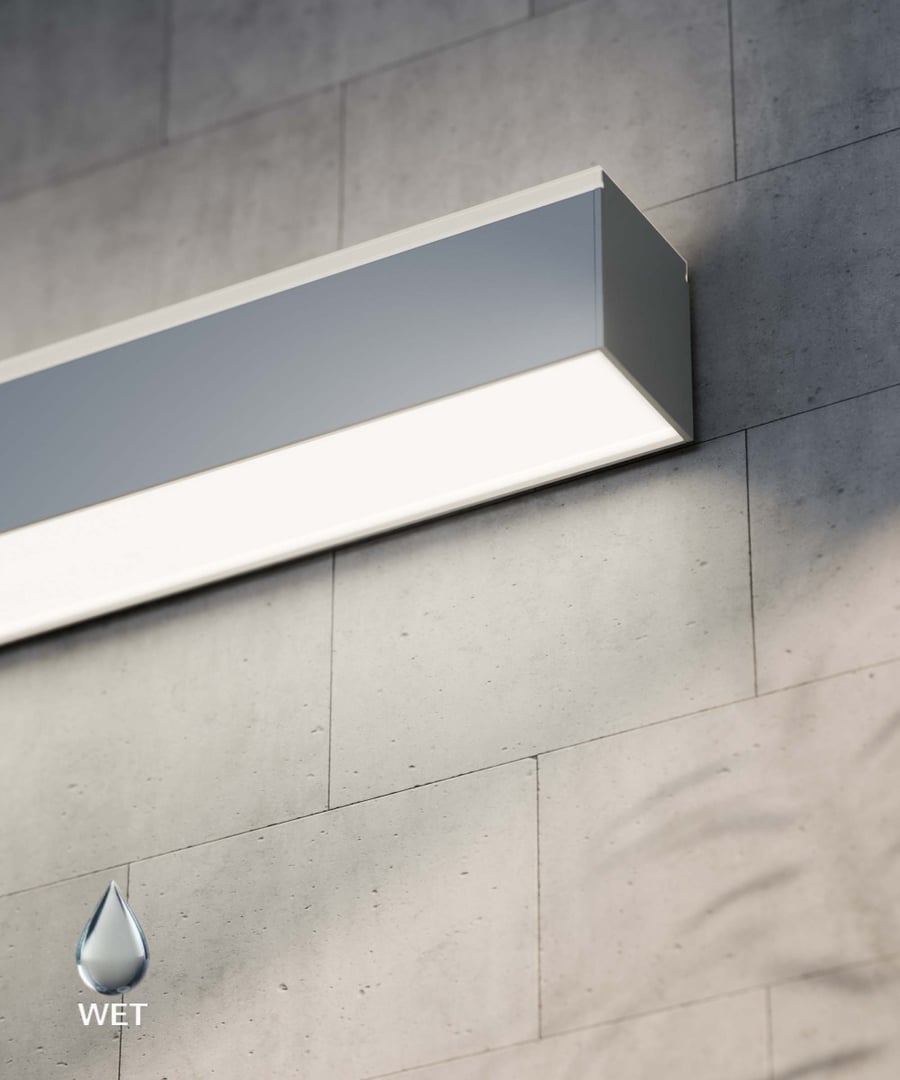 Wet-Location Linear Direct and Indirect LED Wall Light