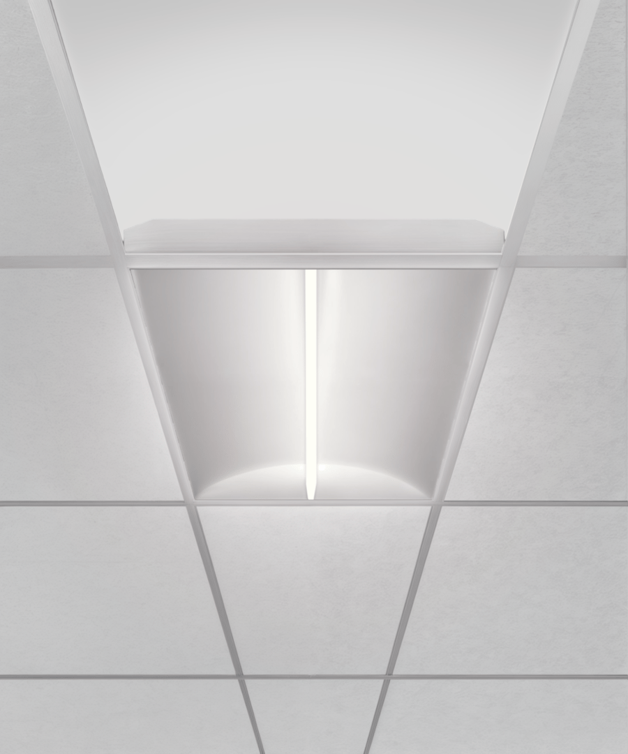 Wattage-Selectable Indirect Downlight LED Troffer
