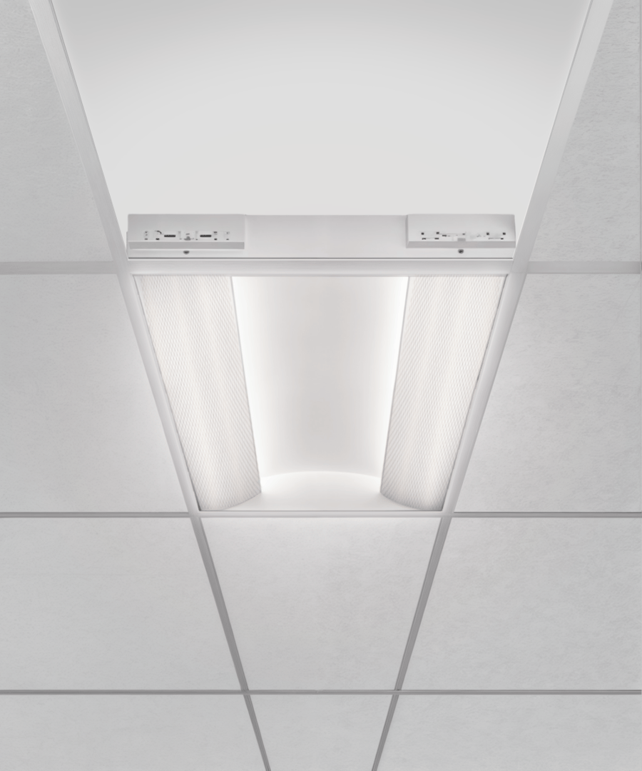 Perforated Metal Side-Basket Recessed LED Troffer Light