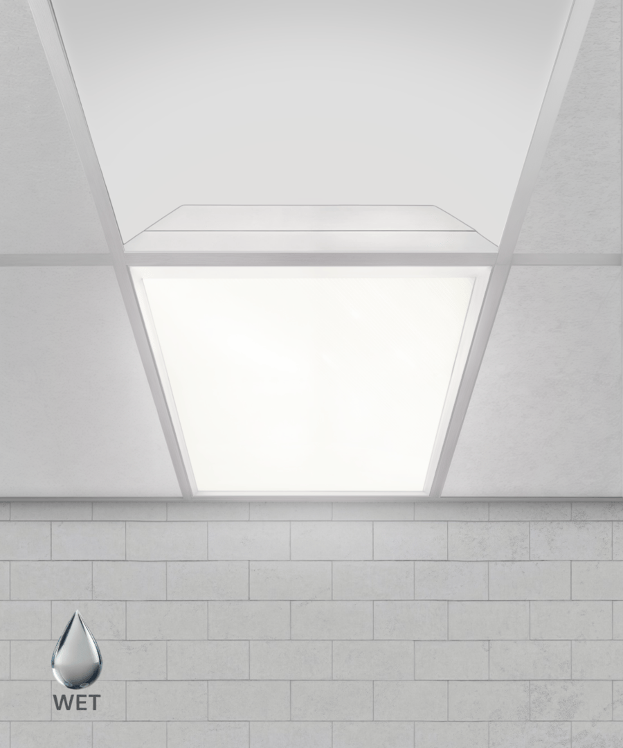 Wet Location Clean Room LED Troffer Light