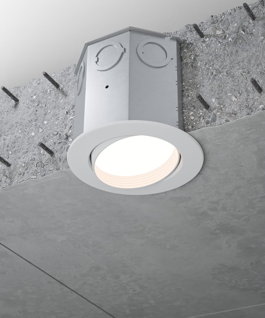 4-Inch Baffle Adjustable Recessed Concrete Ceiling Downlight