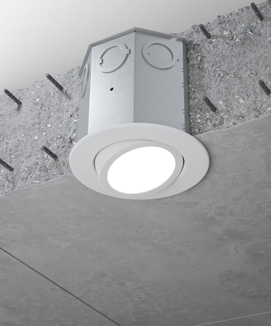 4-Inch Adjustable Gimbal Recessed Concrete Ceiling Downlight