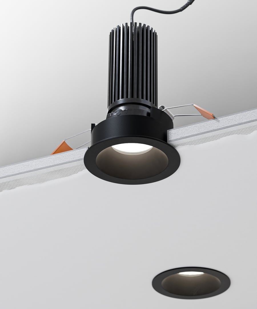 2-Inch Round Adjustable LED Recessed Downlight, Black Trim