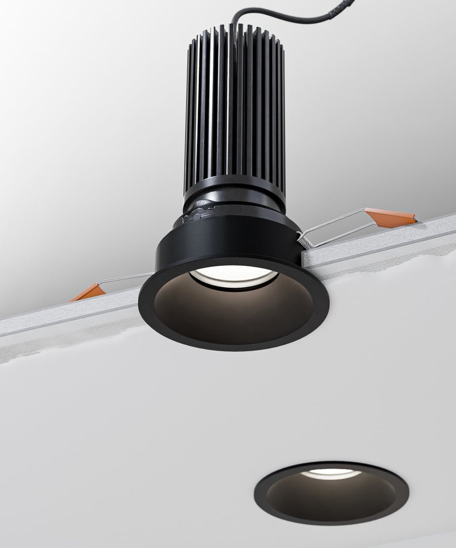 3-Inch Round Adjustable LED Recessed Downlight, Black Trim
