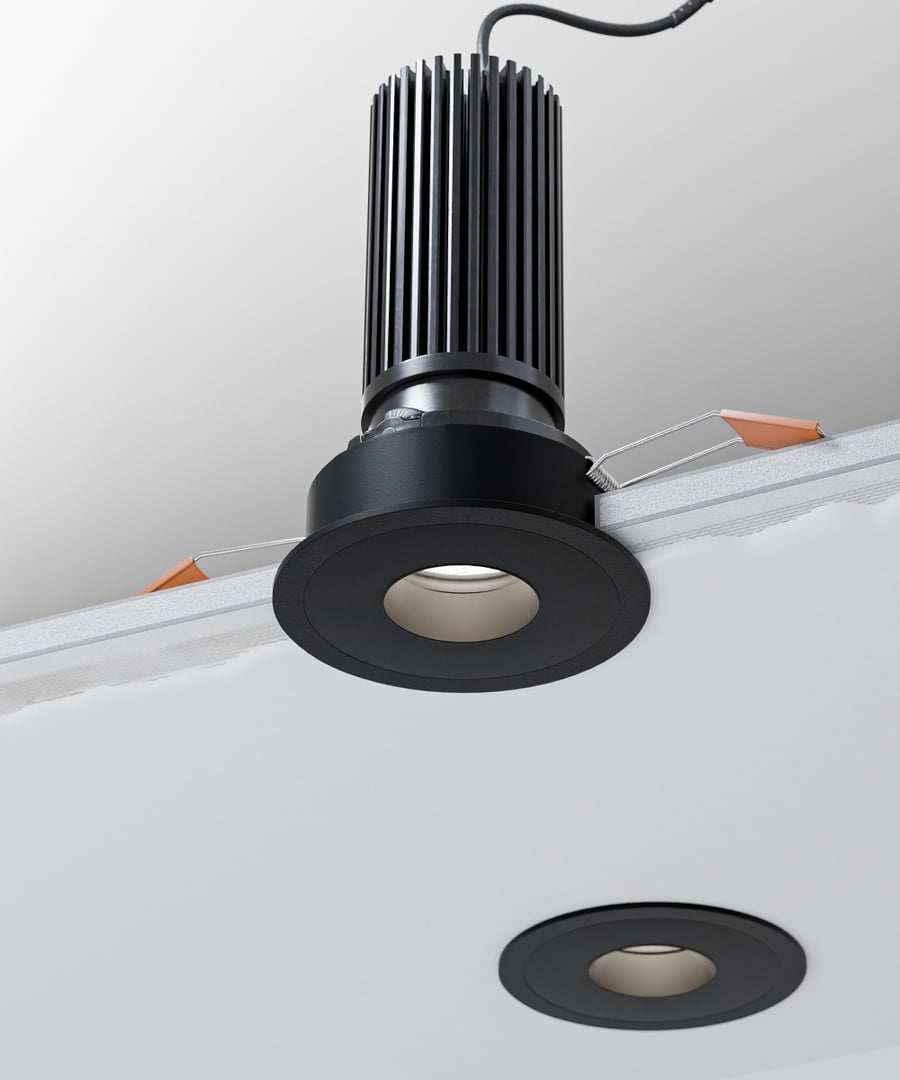 3-Inch Round Pinhole Adjustable LED Recessed Downlight, Black Trim