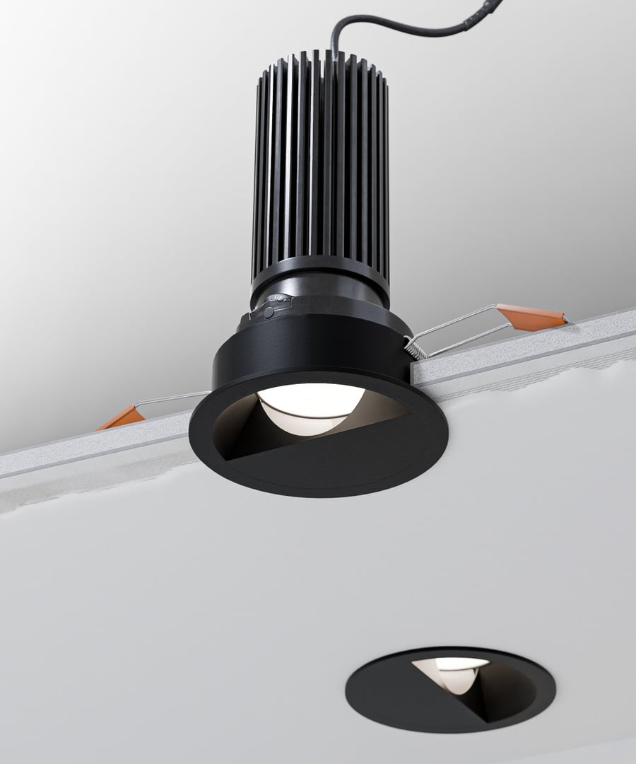 3-Inch Round Wall Wash Adjustable LED Recessed Downlight, Black Trim