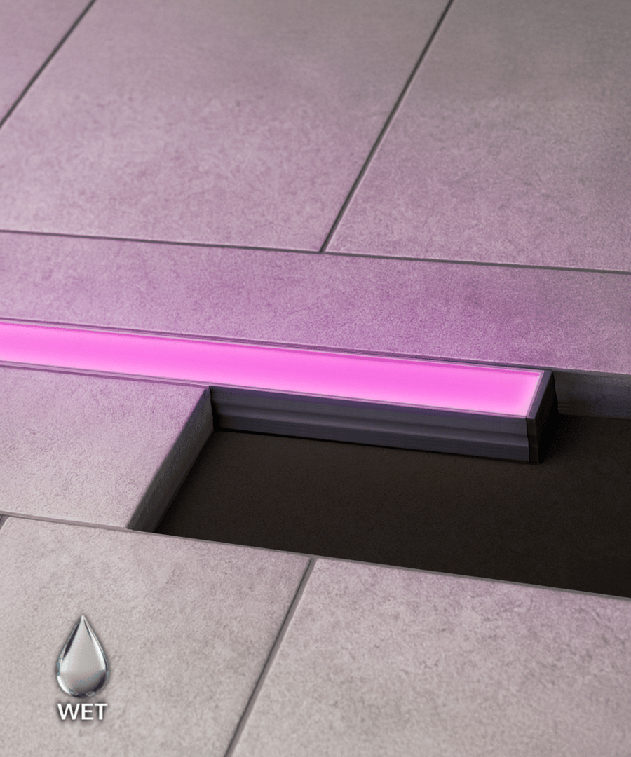RGBW 1-Inch Wide In-Ground Driveway Recessed Color-Changing LED Strip Light