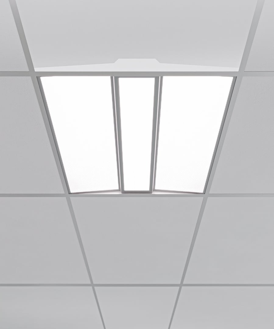 Angled Split-Panel Recessed LED Troffer Light