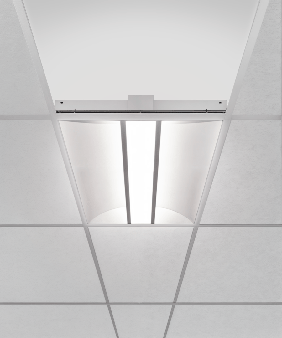 Edge-Lit Center-Panel Recessed LED Troffer Light