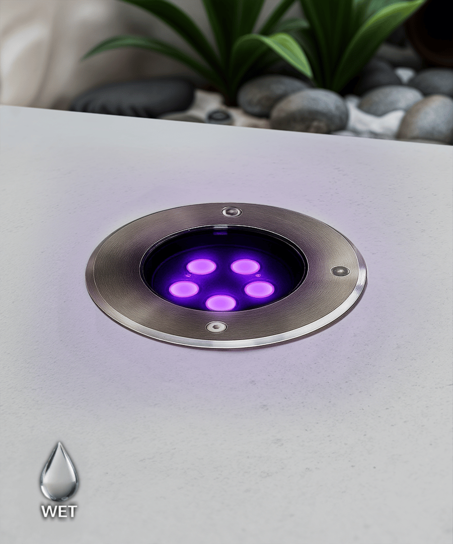 6-Inch In-Ground RGBW Color-Changing LED Well Light