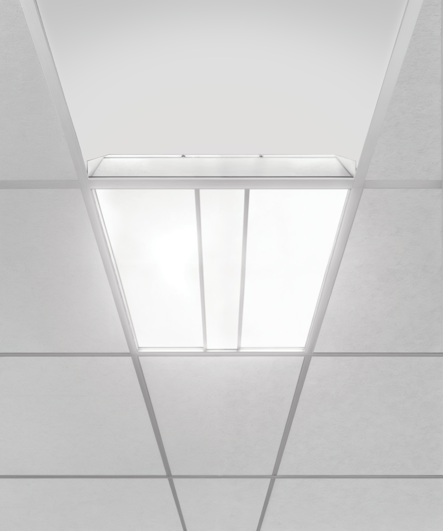 Flat Split-Panel Recessed LED Troffer Light