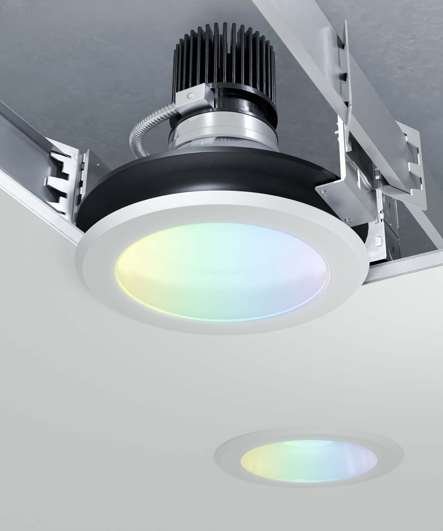 8-inch DMX/RDM RGBW Color-Changing LED Recessed Downlight