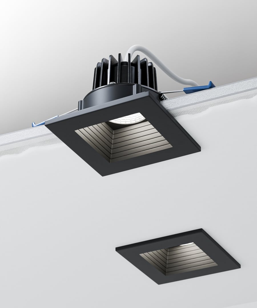 2-Inch Square Recessed Baffled Miniature LED Light