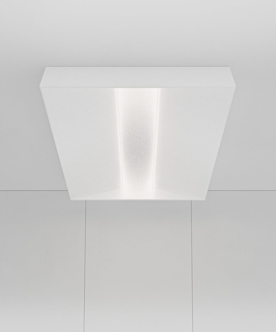 Perforated Metal Center-Basket Surface-Mount LED Troffer Ceiling Light