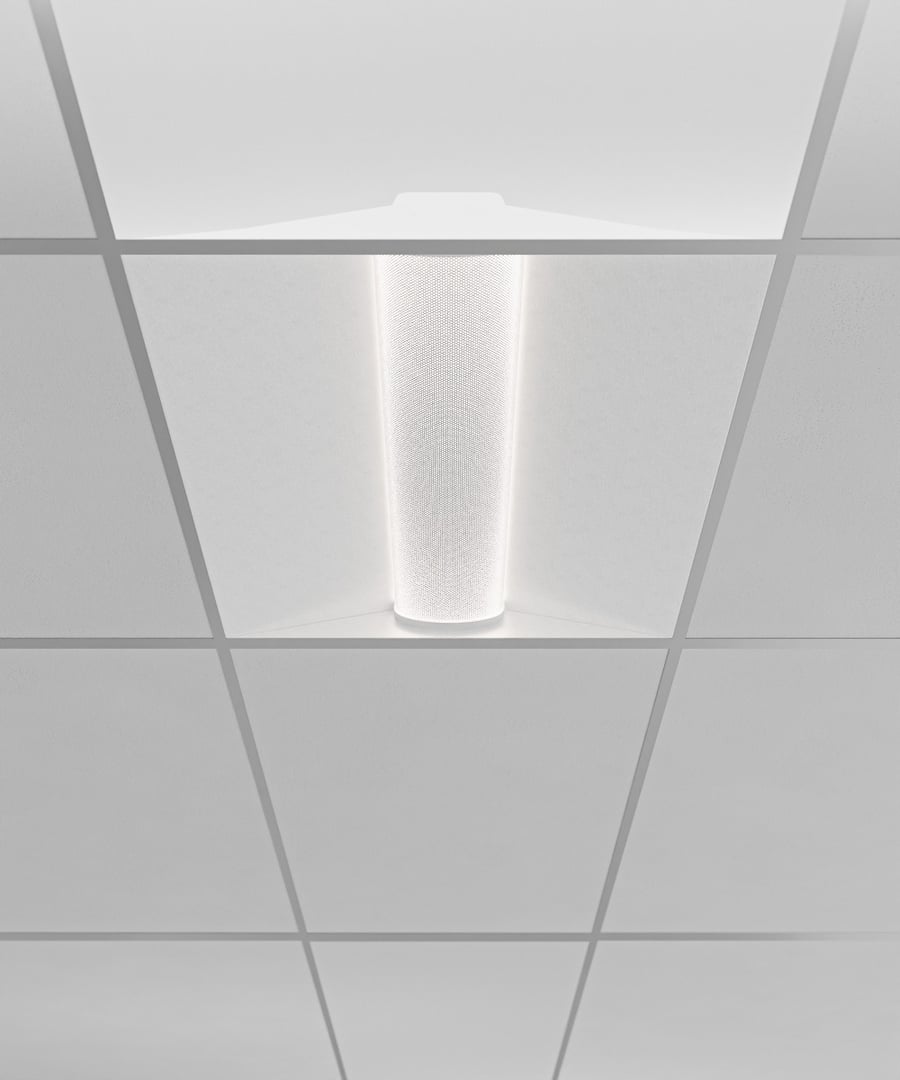 Perforated Metal Center-Basket Recessed LED Troffer Light