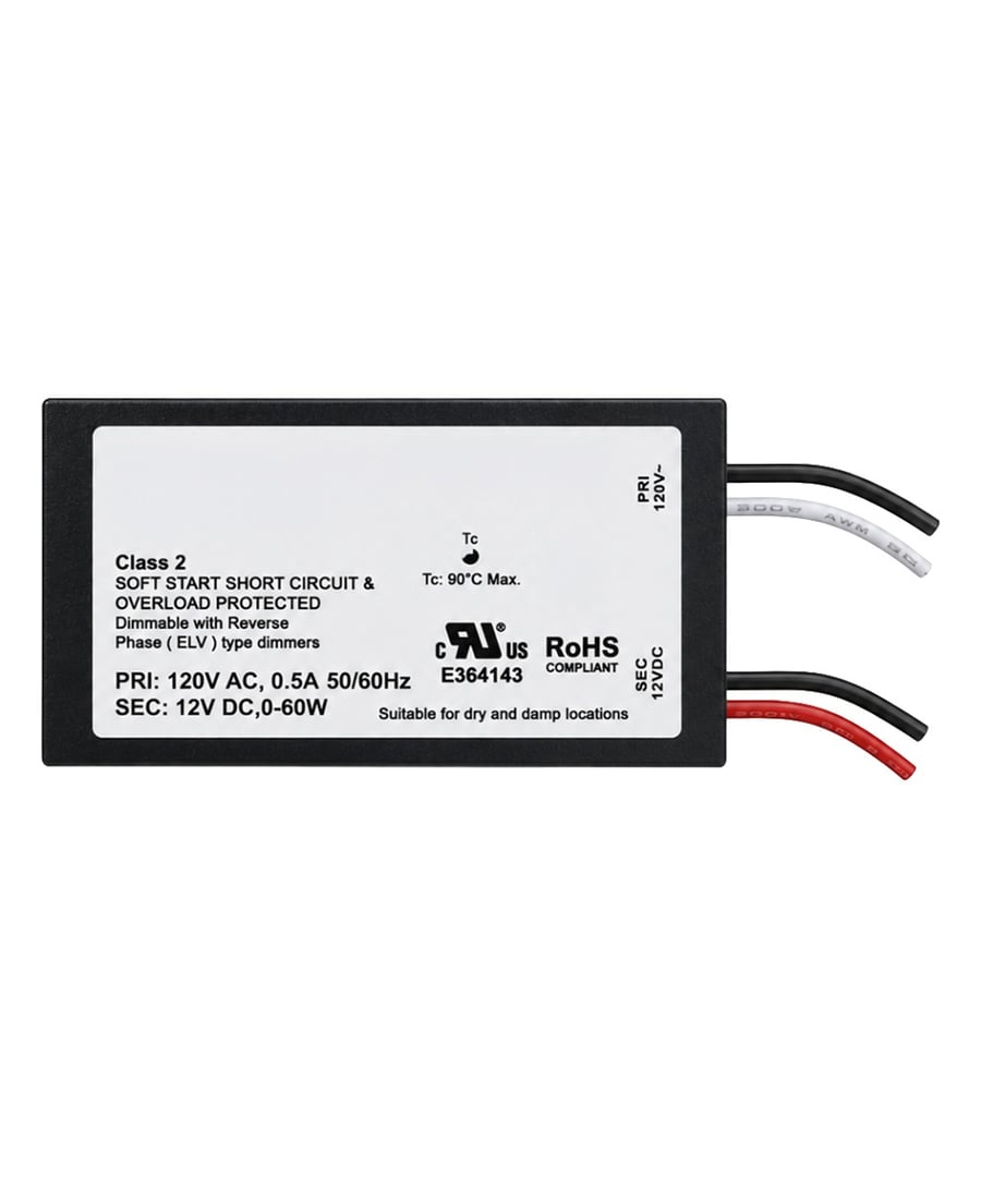 60W 12V DC Mini Transformer Low-Voltage Dimmable LED Electronic Driver Power Supply