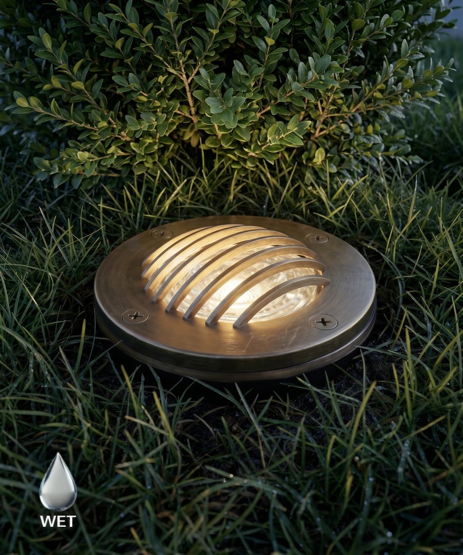 4-Inch Low-Voltage In-Ground LED Well Light with Grill Plate