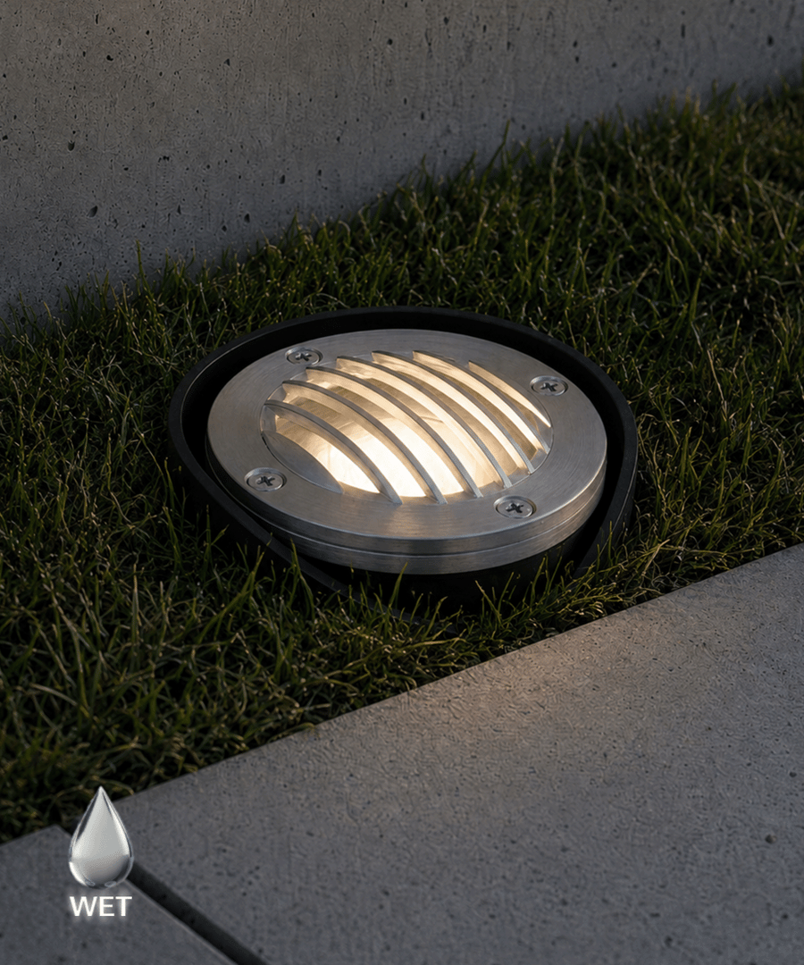 6-Inch In-Ground Adjustable LED Well Light with Grill Plate
