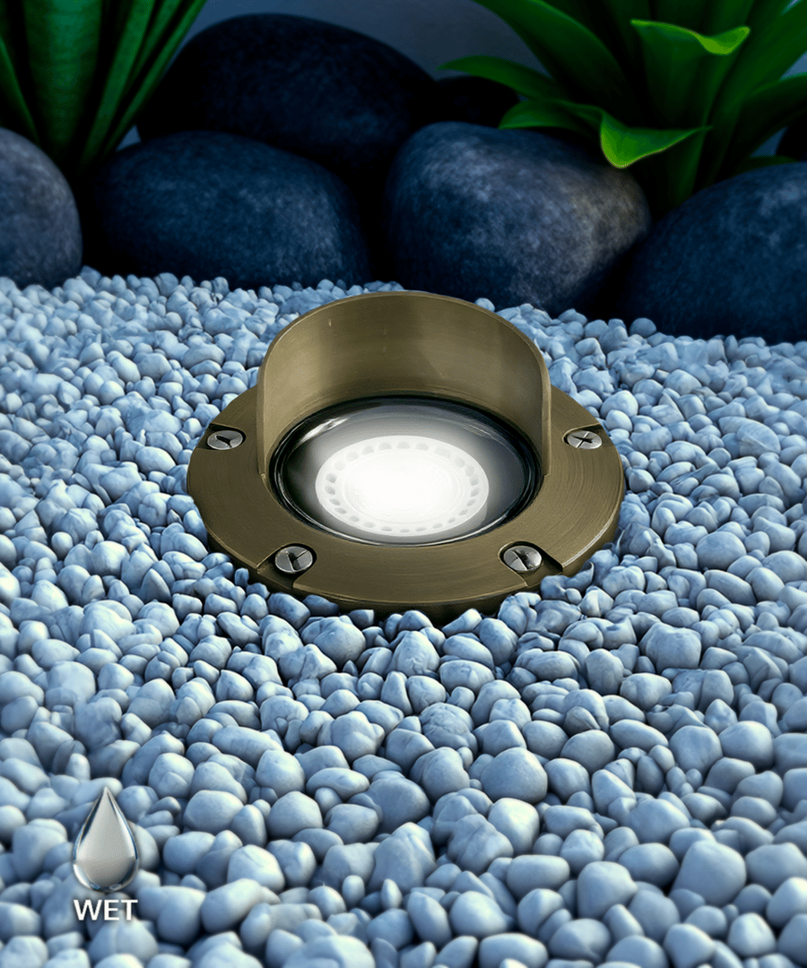 5-Inch Drive-Over Cast Brass LED Well Light with Short Shroud