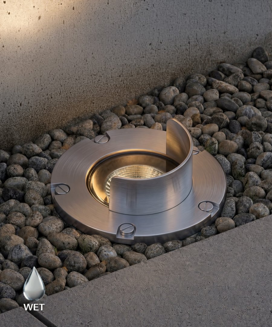 5-Inch Drive-Over Stainless Steel LED Well Light with Short Shroud