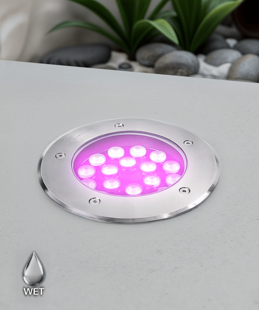 12-Watt Drive Over Driveway In-Ground RGB LED Well Light
