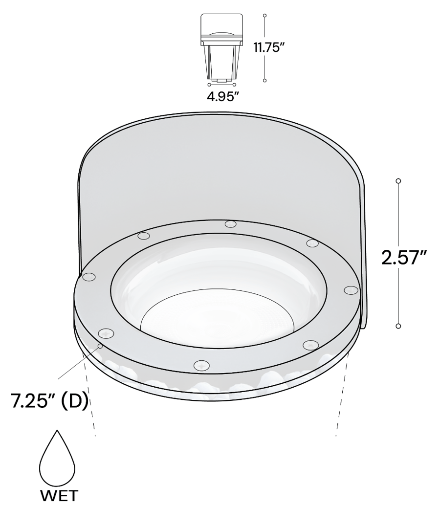 7-Inch Curved LED Wall Wash Well Light