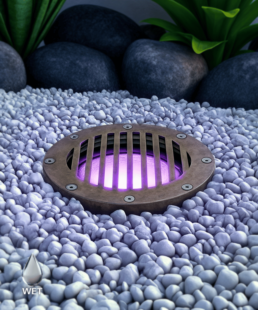 7-Inch Grilled RGBW Color-Changing LED Well Light