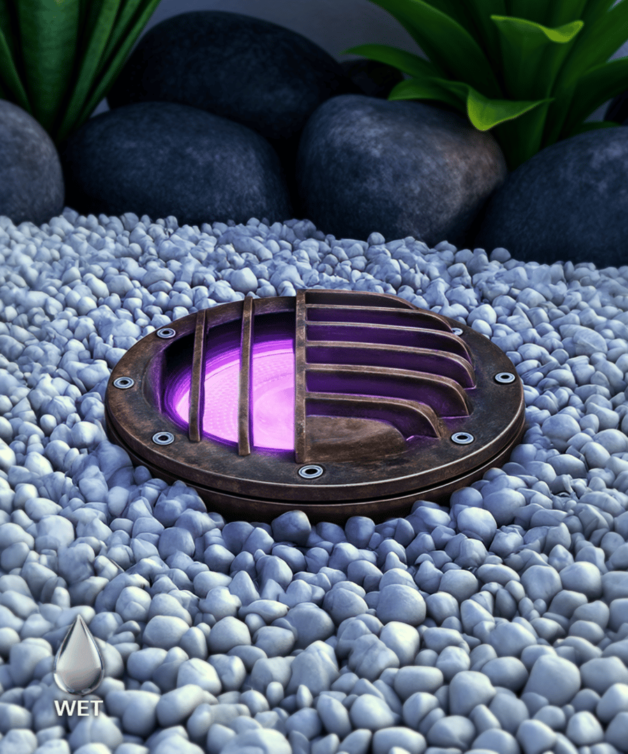 7-Inch Decorative Grill-Top RGBW Color-Changing LED Well Light