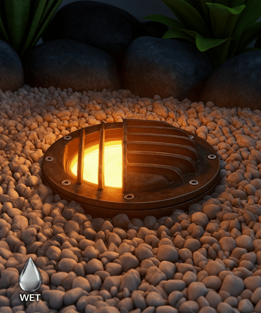 7-Inch Decorative Grill-Top Turtle-Safe LED Well Light