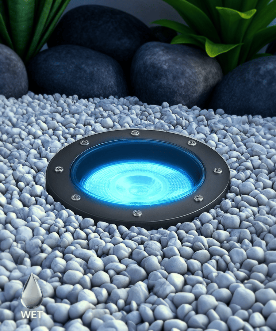 8-Inch RGBW Color-Changing In-Ground LED Well Light