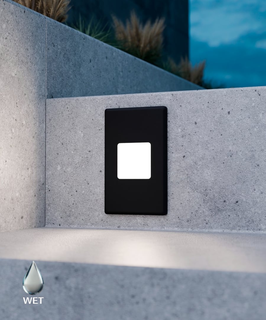Vertical Translucent LED Open Lens Recessed Pathway and Step Light