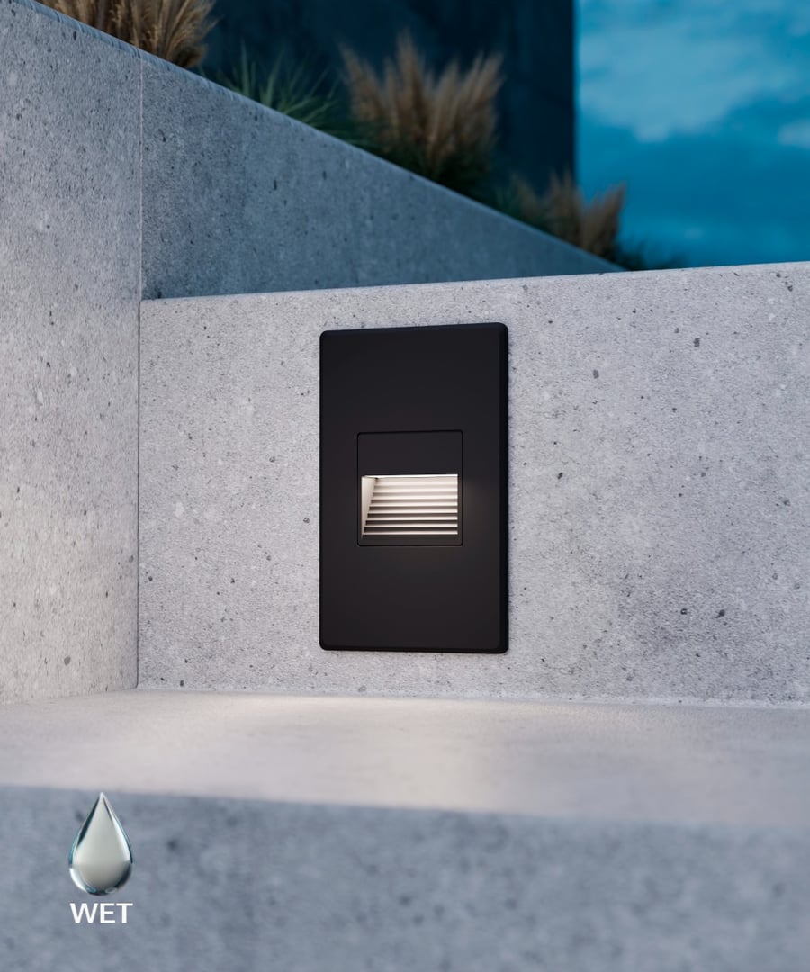 Vertical Baffled Louver Recessed Pathway and Step Light