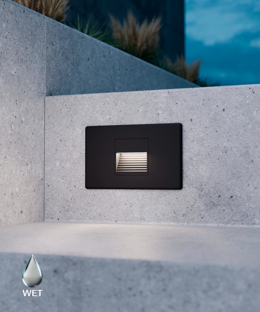 Horizontal Baffled Louver Recessed Pathway and Step Light