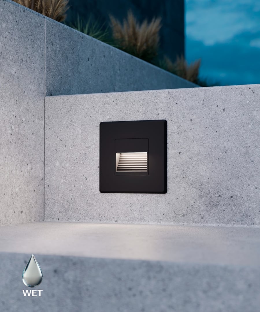 Square Baffled Louver Recessed Pathway and Step Light