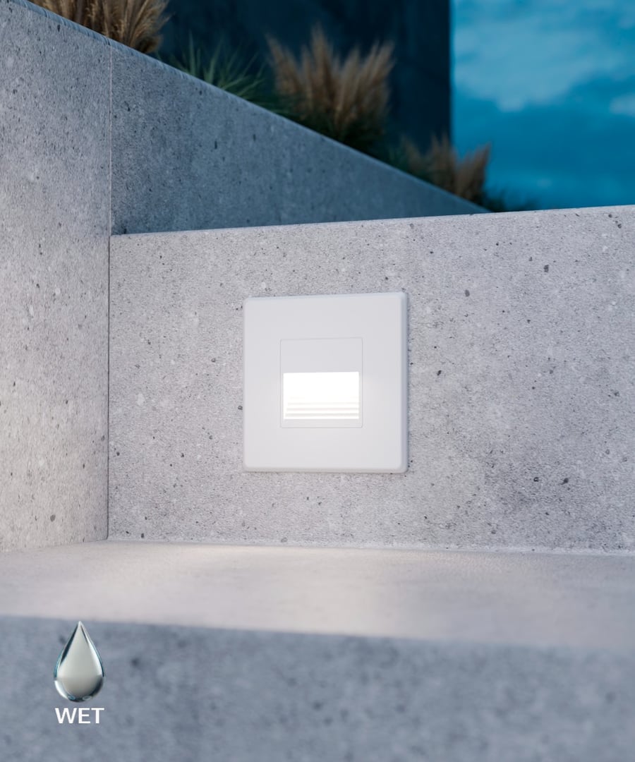Square Baffled Louver Recessed Pathway and Step Light