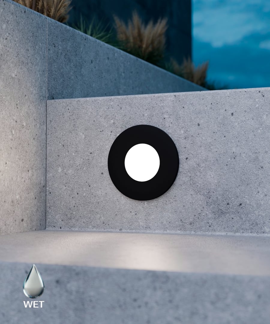 Round Translucent LED Open Lens Recessed Pathway and Step Light