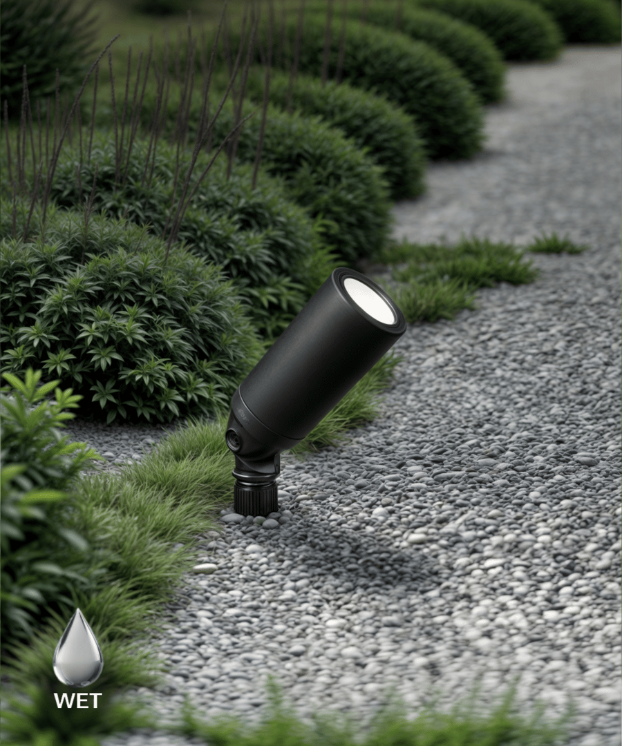 Solid Brass Landscape LED Uplight with Shroud