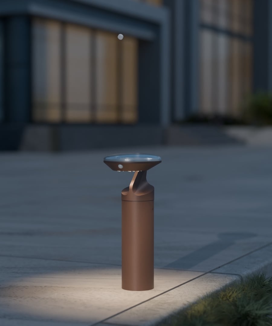 21-Inch Single-Arm CCT Selectable Solar LED Bollard Light