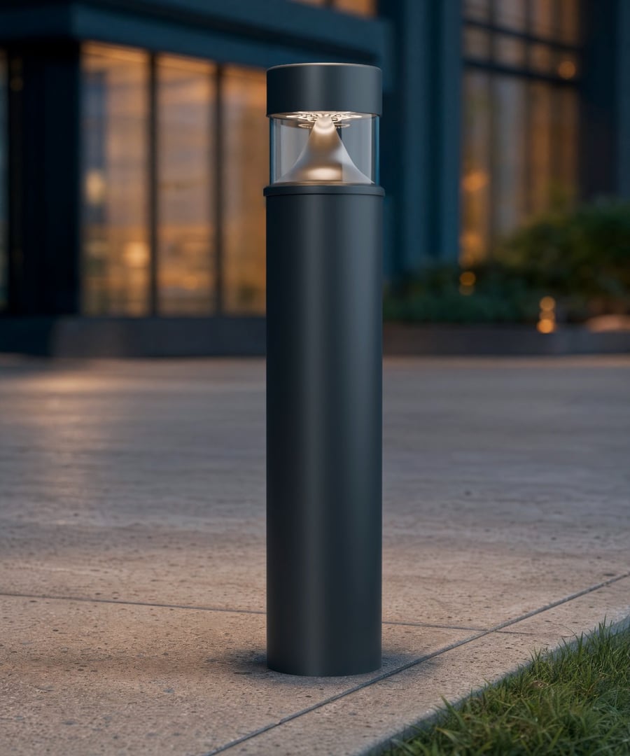 41-Inch Flat-Top Sand-Blasted Louver LED Bollard Light
