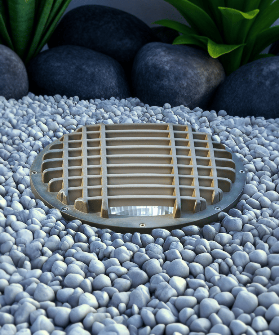 10-Inch In-Ground Grill-Top LED Well Light