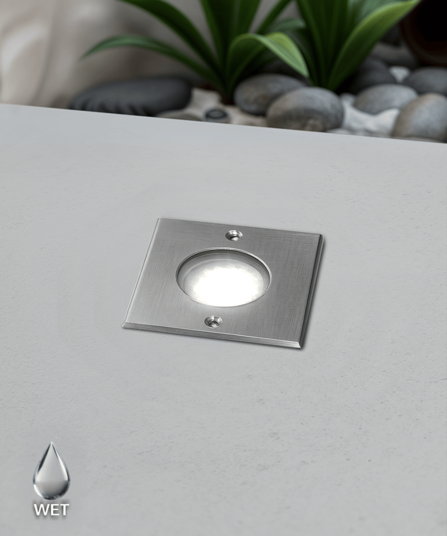 3-Inch Low-Voltage In-Ground Square LED Well Light