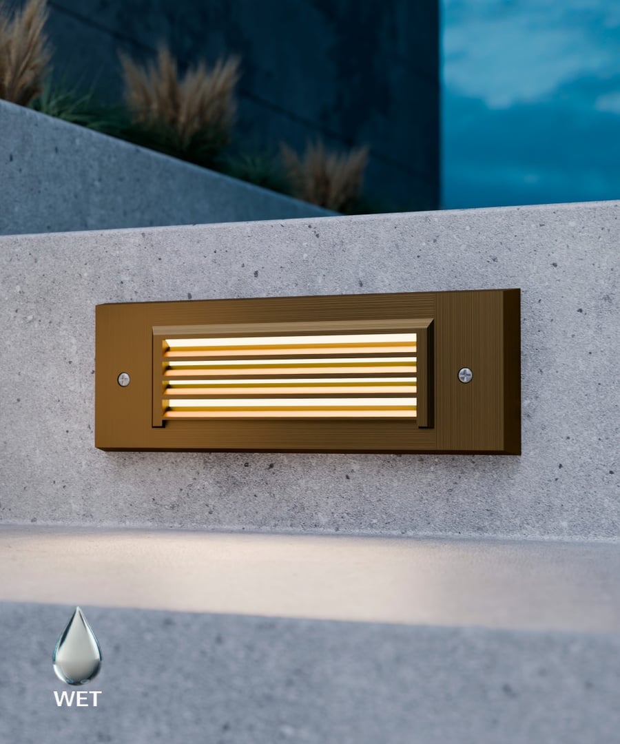 Surface Mount Louver Rectangular LED Wall Step Light