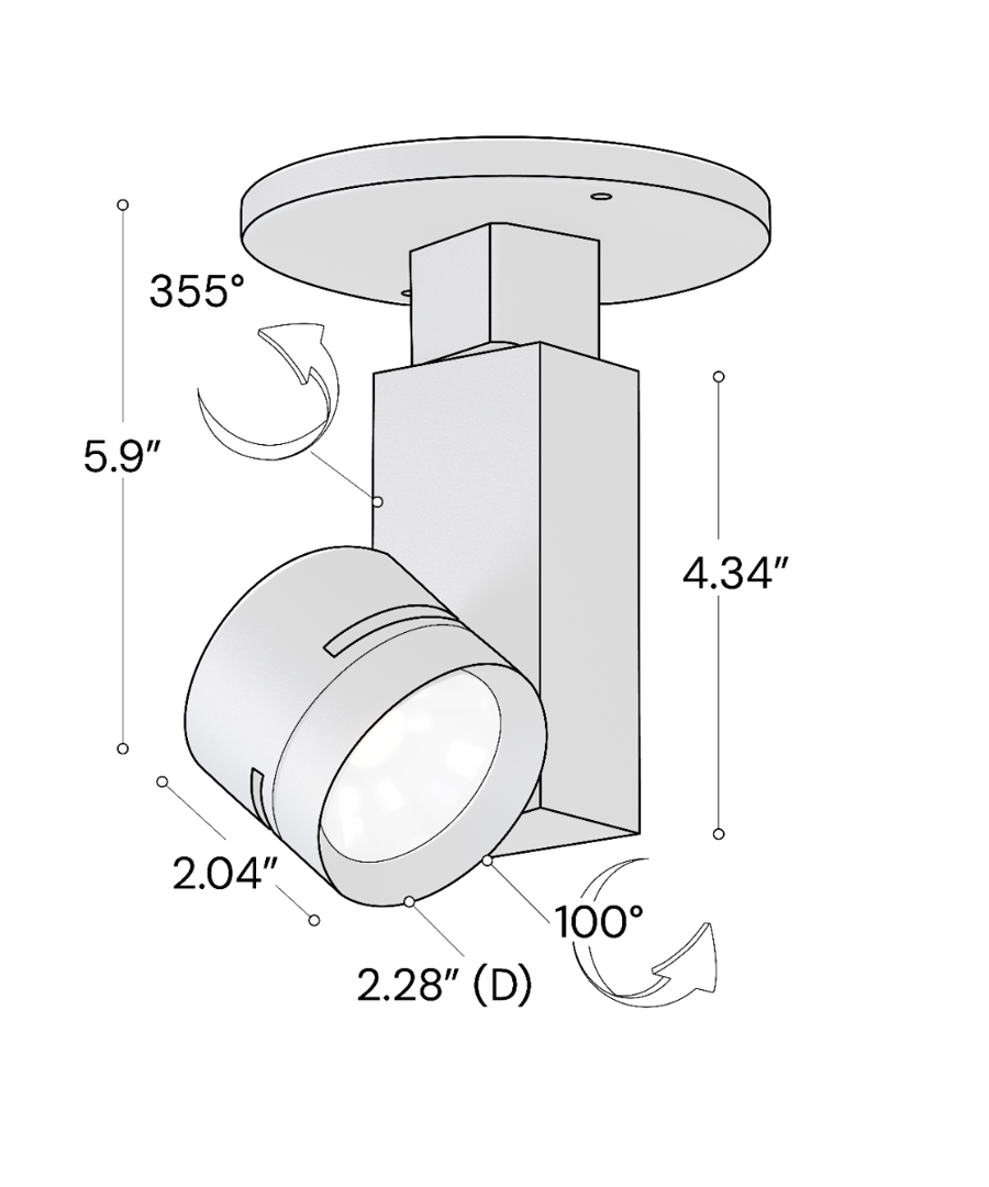 2.5-Inch Architectural LED Adjustable Monopoint Light